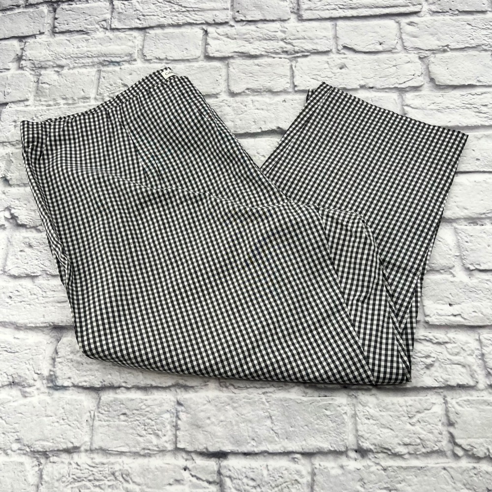 Coldwater Creek Women's 20 Black White Gingham Check Cropped Capri Pants